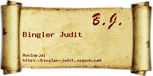 Bingler Judit névjegykártya